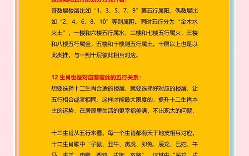 属相与楼层的选择 属相与楼层的选择