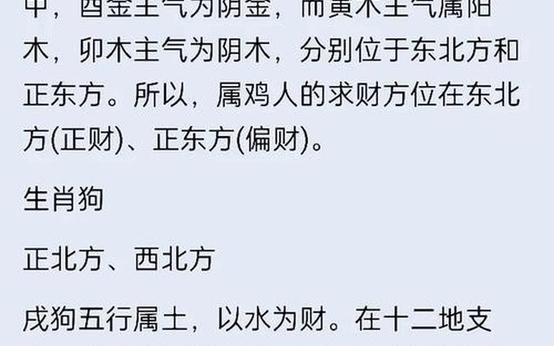 属相财位方向