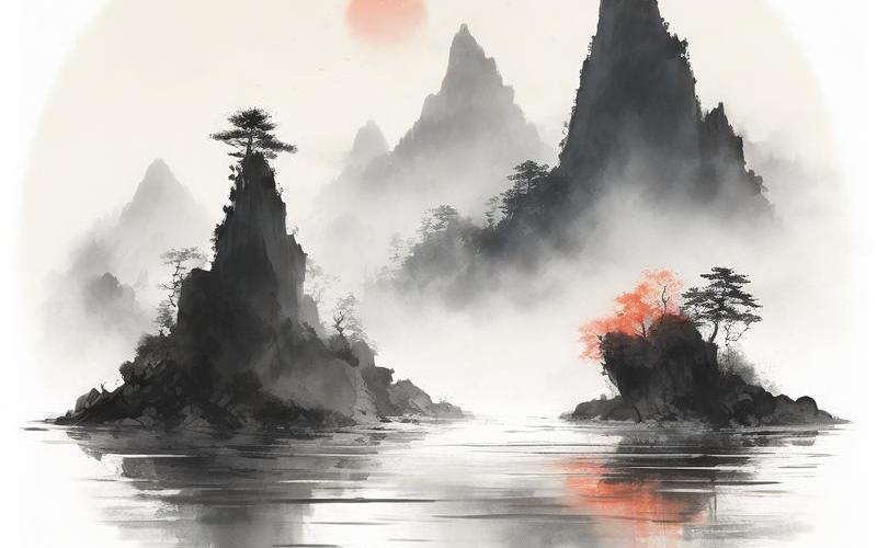 风水头像招财山水画 风水头像招财山水画